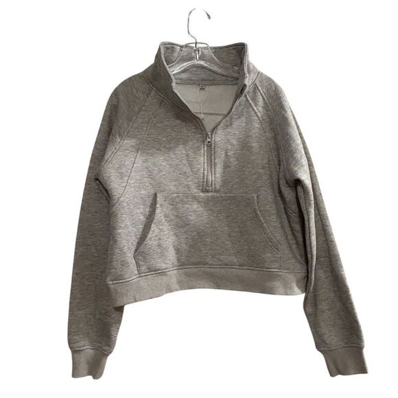 Unbranded Women's M Gray Half Zip Pullover Sweatshirt Kangaroo Pocket - Picture 6 of 13